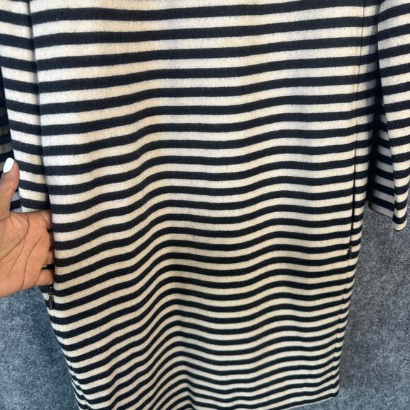 MaxMara Dress Womens 40 US 6 Black Striped Wool Sheath Front Pockets Business - Picture 5 of 14